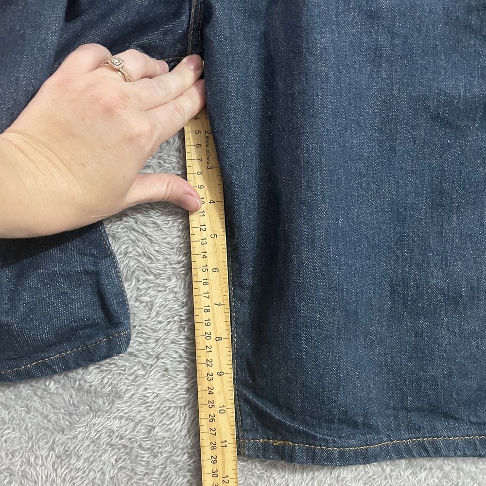 Levis 569 Shorts Mens 38 Denim Blue Dark Wash Jean Jorts Cotton High Rise - Picture 7 of 9